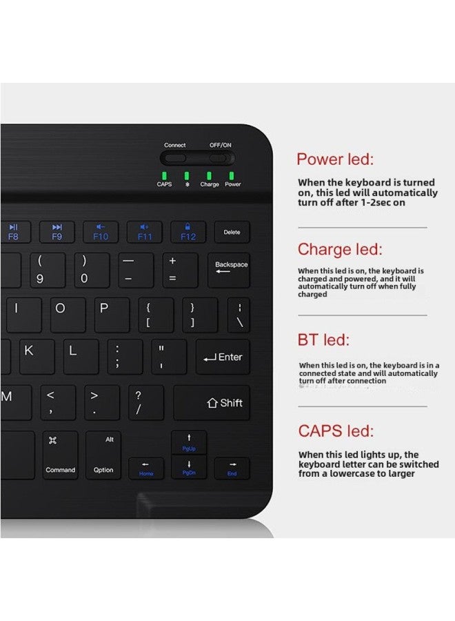 Bluetooth Keyboard Thai Russian Spanish Multi-language Small Batch Language Silk Screen Mobile Phone Tablet Universal Keyboard-Color:French-Product Type:Black (color Box Packaging) - Image 5