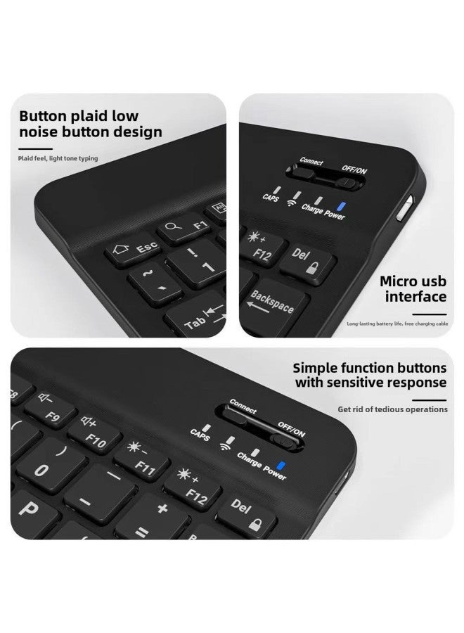 Bluetooth Keyboard Thai Russian Spanish Multi-language Small Batch Language Silk Screen Mobile Phone Tablet Universal Keyboard-Color:French-Product Type:Black (color Box Packaging) - Image 4