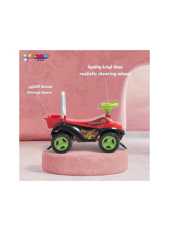 AL BADER Kids Ride on Car - Ride on Kids Car with Jeep Design, Ride on Push Car | Non-Breakable Plastic Push Car for Toddlers with Rear Basket, Durable Kids Push Car Suitable for Children  - Image 2