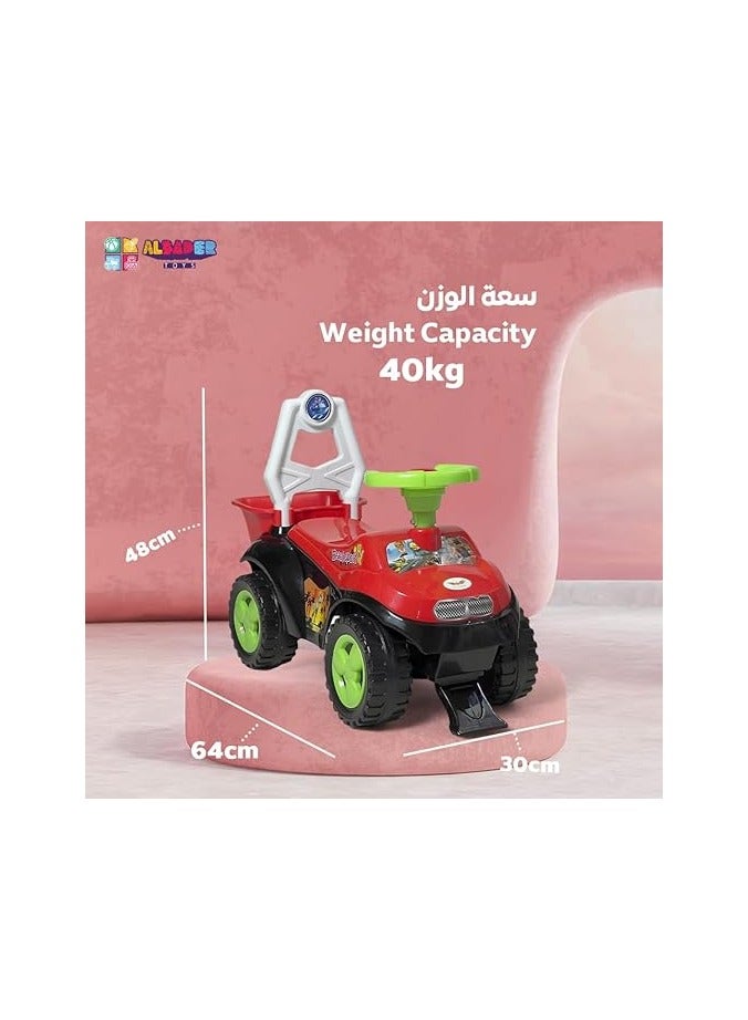 AL BADER Kids Ride on Car - Ride on Kids Car with Jeep Design, Ride on Push Car | Non-Breakable Plastic Push Car for Toddlers with Rear Basket, Durable Kids Push Car Suitable for Children  - Image 3