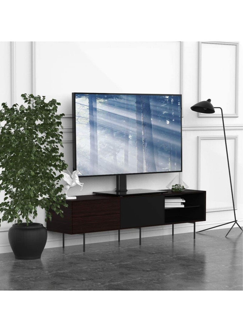 Universal TV Stand/Base Table Top TV Stand with Wall Mount for 27 to 55 inch 9 Level Height Adjustable, Heavy Duty Tempered Glass Base - Image 2