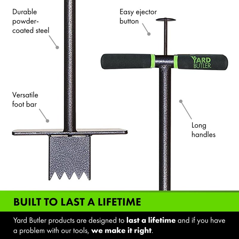 Yard Butler Sod Plugger turf cutter and grass plug tool for zoysia, St. Augustine, fescue, or centipede grass transplanting & repair - ISP-33 - Image 4