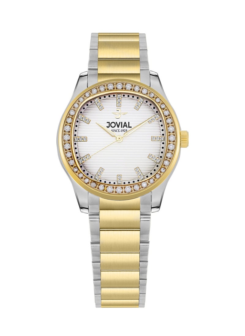 Jovial JOVIAL 5066LTMQ02ZE Women's Fashion Stainless Steel watch. 26mm, Grey  - Image 1