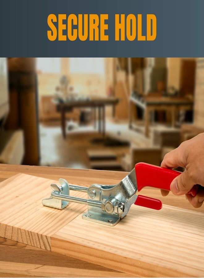 باورتيك مشبك تثبيت باورتيك، عبوة من قطعتين، سعة تحمل 2000 رطل، مزلاج 40341 ذاتي القفل على شكل حرف U قابل للتعديل مع مقبض يد مانع للانزلاق، مناسب لأدوات النجارة والتركيبات، والمدخن، وحامل الإطارات، وصندوق الأدوات، والخزانة (20340) - Image 3