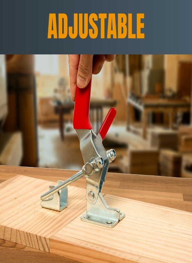 باورتيك مشبك تثبيت باورتيك، عبوة من قطعتين، سعة تحمل 2000 رطل، مزلاج 40341 ذاتي القفل على شكل حرف U قابل للتعديل مع مقبض يد مانع للانزلاق، مناسب لأدوات النجارة والتركيبات، والمدخن، وحامل الإطارات، وصندوق الأدوات، والخزانة (20340) - Image 2