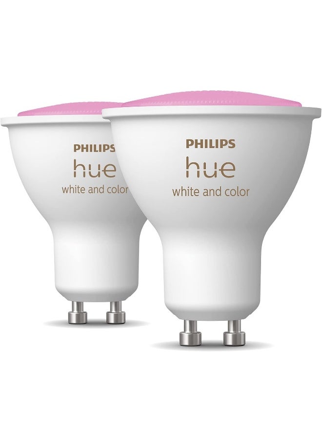 Philips - Philips Hue White And Colour Ambiance Smart Light 2 Pack [Gu10 Spot] With Bluetooth - Image 1