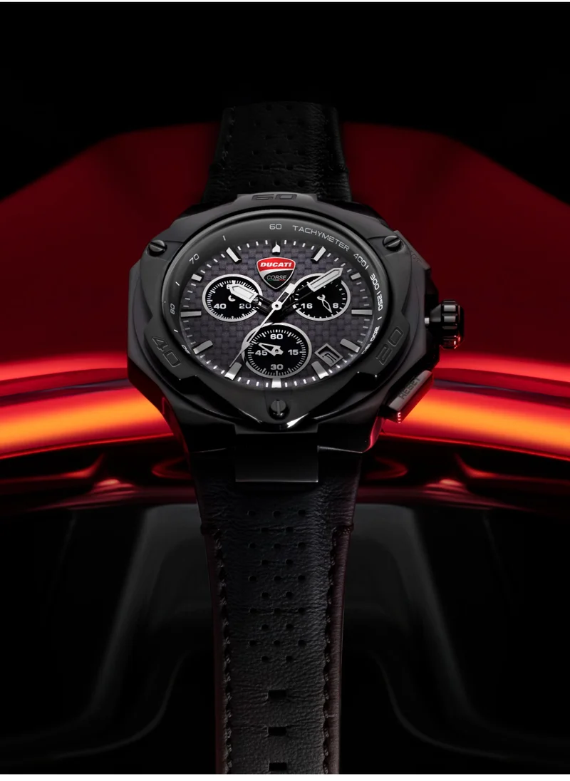 دوكاتي كورس Ducati Chronograph Black Dial Men's Watch