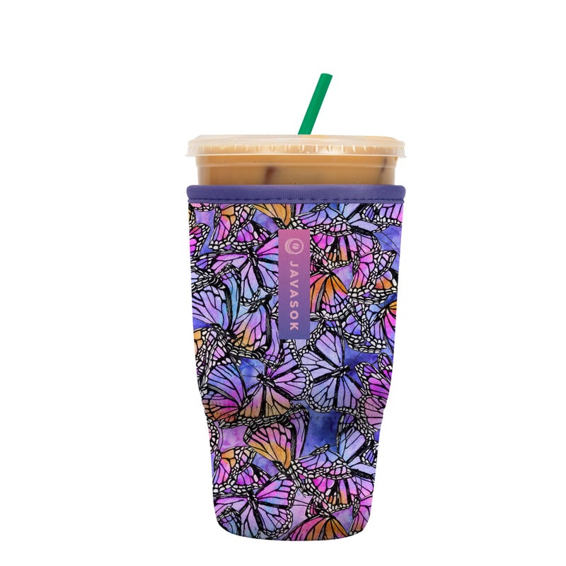 Sok It Java Sok Iced Coffee & Cold Soda Insulated Neoprene Cup Sleeve (Butterfly Galaxy  Large: 30-32oz) - Image 1