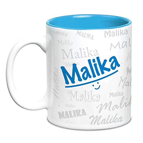 Hot Muggs Me Graffiti Mug - Malika Personalised Name Ceramic, 315ml, 1 Unit - Image 1