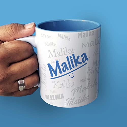 Hot Muggs Me Graffiti Mug - Malika Personalised Name Ceramic, 315ml, 1 Unit - Image 3