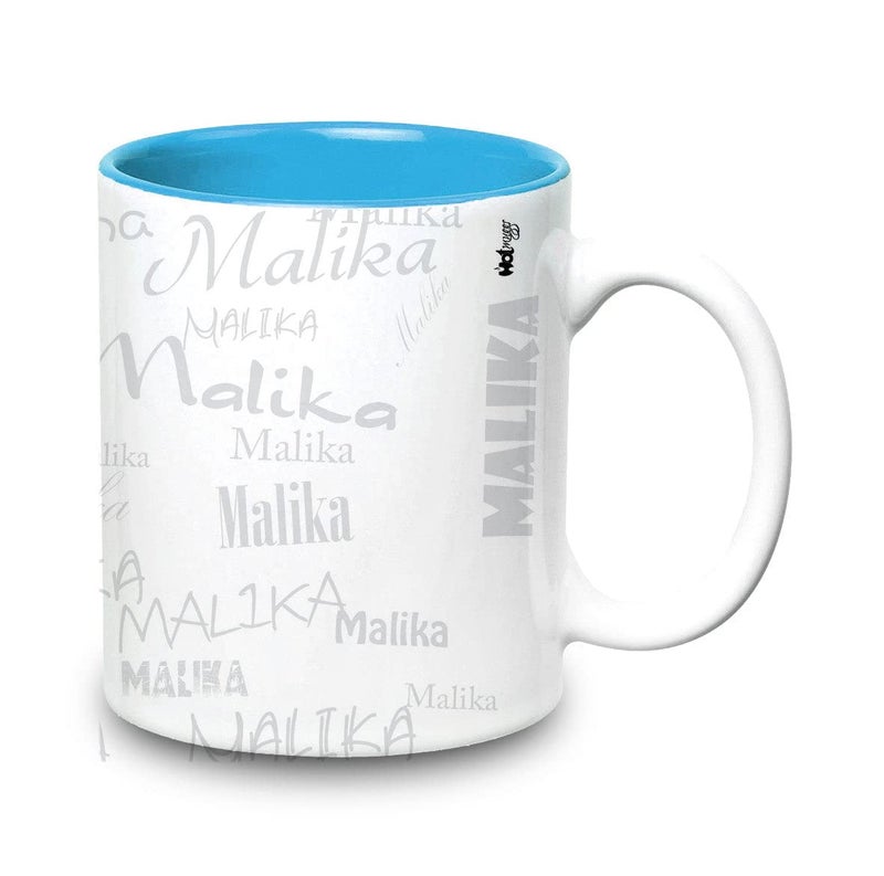 Hot Muggs Me Graffiti Mug - Malika Personalised Name Ceramic, 315ml, 1 Unit - Image 2