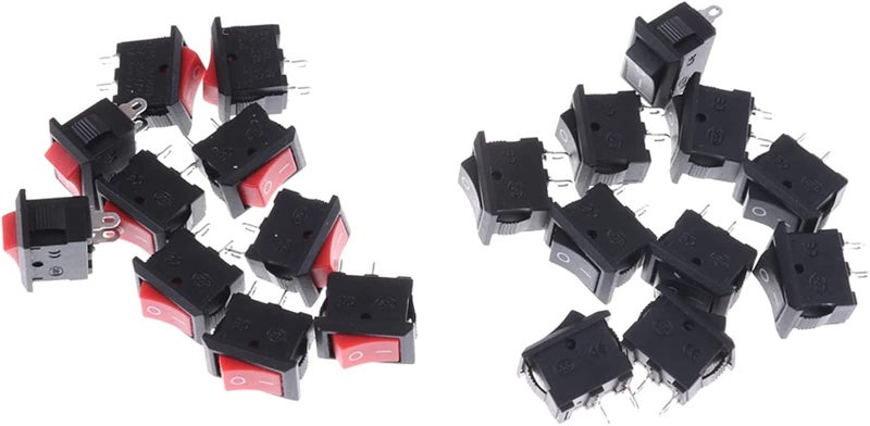 Black KCD1 Rocker Switch SPST 10mm Snap In On Off Micro Switch 3A 250V 10 Pcs - Image 5