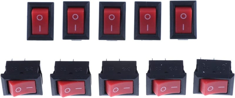 Black KCD1 Rocker Switch SPST 10mm Snap In On Off Micro Switch 3A 250V 10 Pcs - Image 2