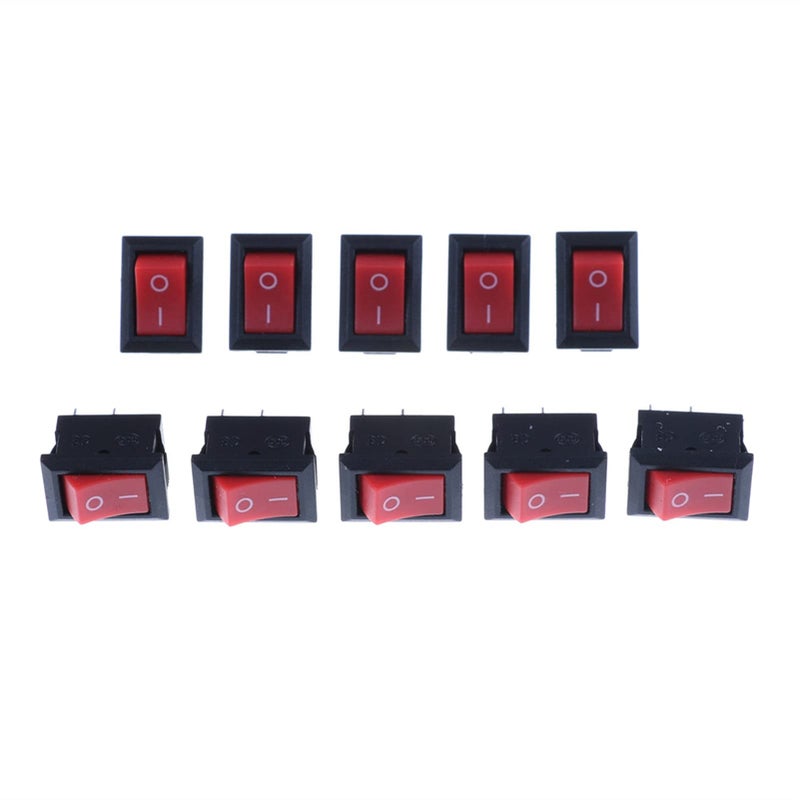 Black KCD1 Rocker Switch SPST 10mm Snap In On Off Micro Switch 3A 250V 10 Pcs - Image 4