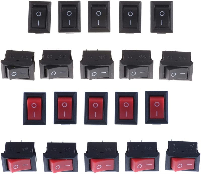 Black KCD1 Rocker Switch SPST 10mm Snap In On Off Micro Switch 3A 250V 10 Pcs - Image 3