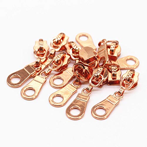 YaHoGa 50PCS #5 Rose Gold Pulls for Nylon Coil Zippers - Zipper Sliders for Luggages, Purses, Bags - Bulk - Image 1