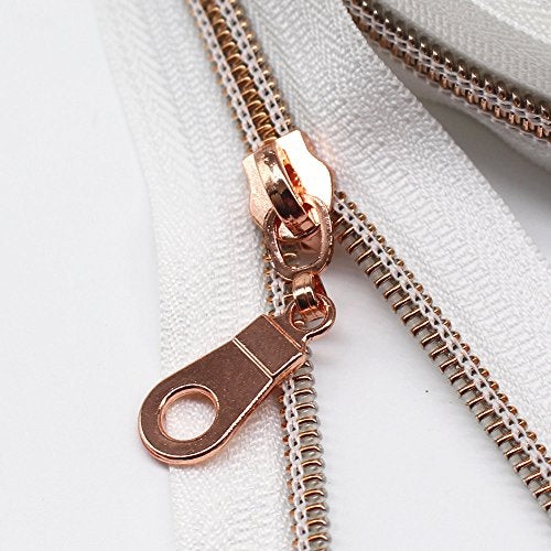 YaHoGa 50PCS #5 Rose Gold Pulls for Nylon Coil Zippers - Zipper Sliders for Luggages, Purses, Bags - Bulk - Image 2