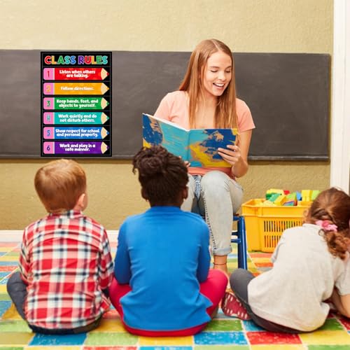 D4DREAM Classroom Rules Poster - 11.2''x16.5'' Colorful Classroom Educational Poster Teacher Must Haves for Classrooms Elementary Preschool Kindergarten Decorations Back to School Teacher Supplies - Image 2