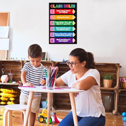 D4DREAM Classroom Rules Poster - 11.2''x16.5'' Colorful Classroom Educational Poster Teacher Must Haves for Classrooms Elementary Preschool Kindergarten Decorations Back to School Teacher Supplies - Image 5