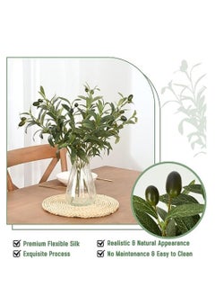 SYOSI Faux Olive Branches for Vases, Olive Tree Branches with Lifelike Olives, Artificial Greenery Stems Decor, for Indoor Outside DIY-Wreath Decor, for Centerpieces Floral Arrangements Vases (3Pcs, 48 cm)  - Image 2