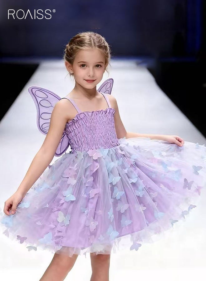 رويس فستان صيفي للفتيات بتصميم أجنحة الفراشة، فستان كاميسول فريد من نوعه بحمالة قابلة للتعديل، فستان أنيق وعصري للفتيات، مناسب للارتداء اليومي أو أي مناسبة - Image 3