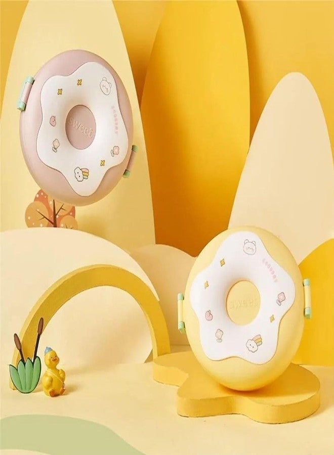 VAJASIL Donut Shaped Double Insulated Lunch Box, Divided Sections to Neatly Separate Snacks | Veggies | Fruits | and Mains | Compact Size Perfect for School Bags | Office Use | Or Picnics (1 Pcs) - Image 3