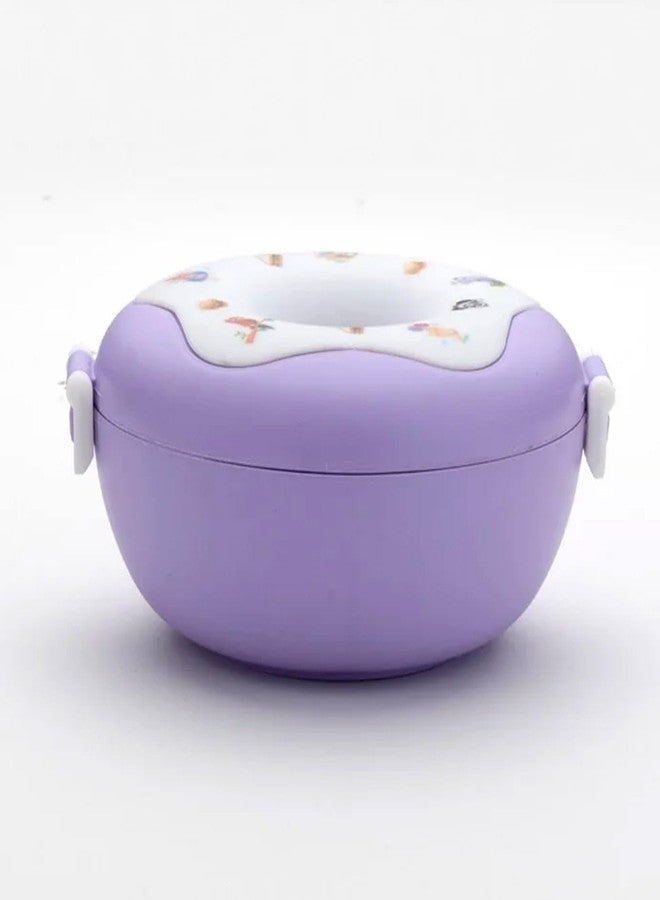 VAJASIL Donut Shaped Double Insulated Lunch Box, Divided Sections to Neatly Separate Snacks | Veggies | Fruits | and Mains | Compact Size Perfect for School Bags | Office Use | Or Picnics (1 Pcs) - Image 5