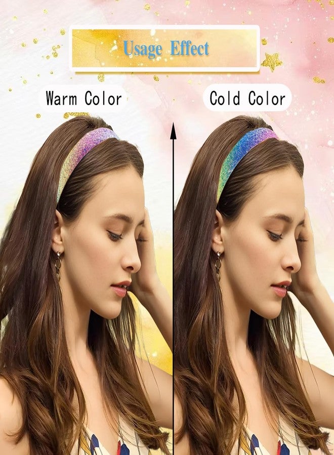 Tovyzalg Sequin Headband for Girls, Rainbow Hair Bands Accessories for Kids, Wide Glitter Headbands for Little Girl, Cute Sequined Hairbands for Girls, Cute Headband for Back to School - Image 3