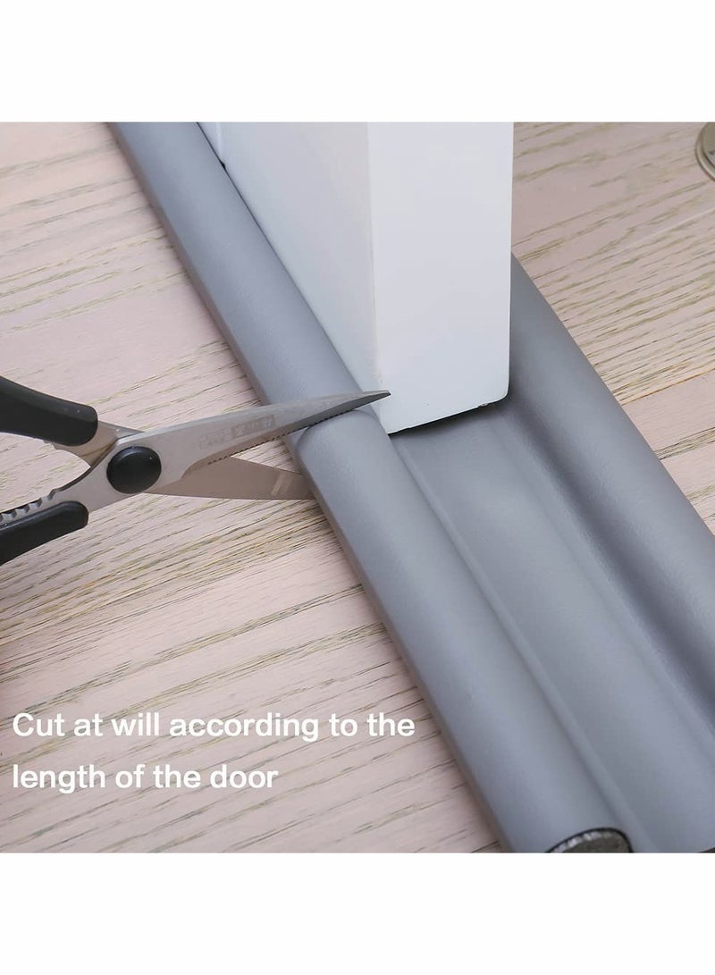 HQ-GAMING 3Pack Door Draft Stopper, Under Door Noise Blocker, Sound Light Air Proof Sealer for Bottom of Door, Adjustable Soundproof Insulation Strip Doors Draft Guard 37 inch, Gray  - Image 2