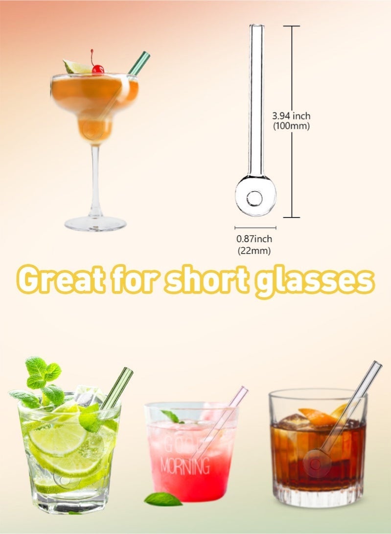 سِيمِير قشات زجاجية مقاومة للكسر - قشات زجاجية متينة قابلة لإعادة الاستخدام، عبوة من 8 قطع مع فرشاة تنظيف واحدة للمشروبات والأعشاب والعصائر والعلاج بالروائح (لون شفاف - 10 سم) - Image 4