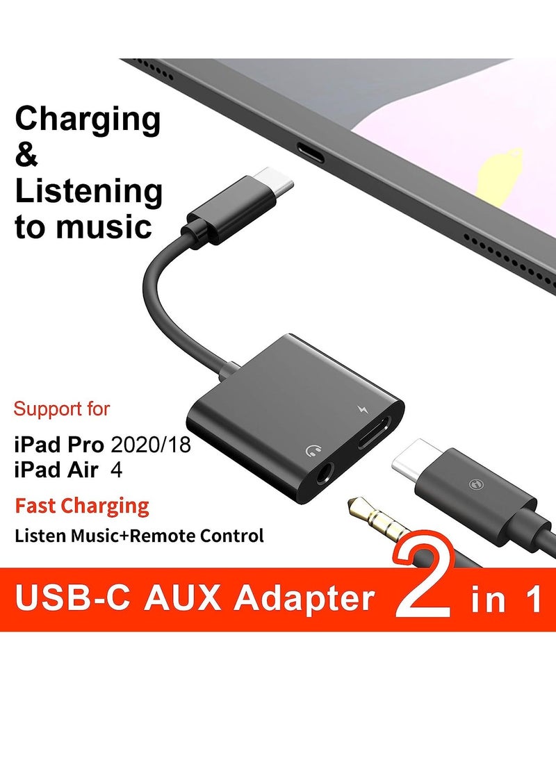 USB C to 3.5mm Headphone Adapter,60W Fast Charge,ivoros Type C Audio Jack Earphone Aux Converter,Work for iPad Pro/Air 4 - Image 4
