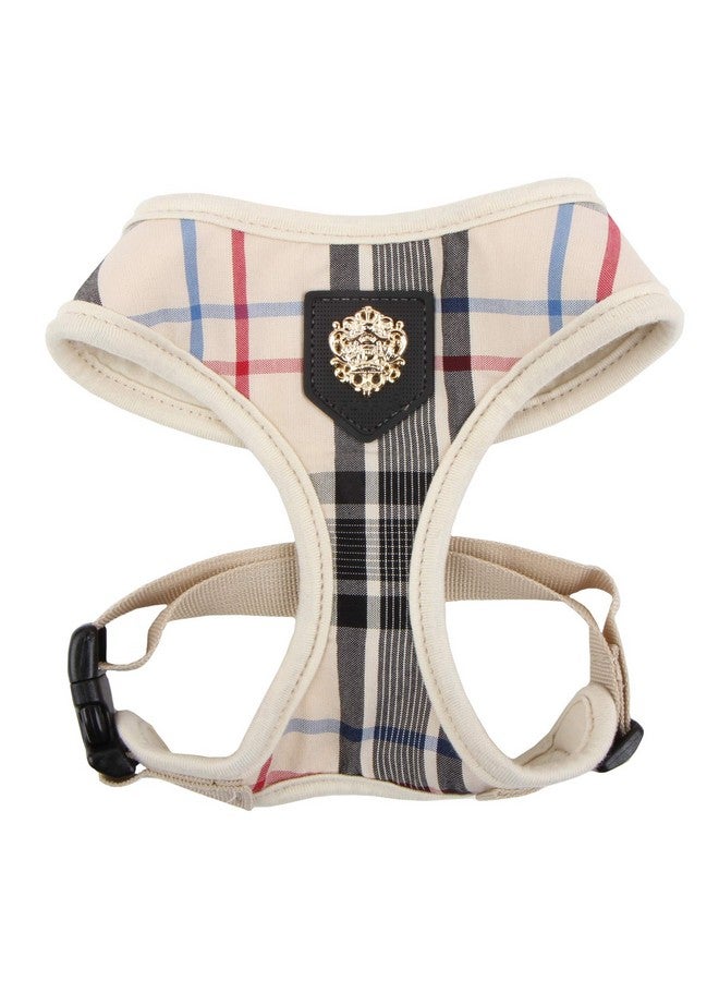 PUPPIA puppia Junior Over-The-Head Dog Harness Checkered Pattern No Choke No Pull Adjustable Chest Belt Walking Training for Small and Medium Dog, Large, Beige  - Image 1
