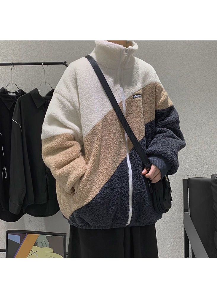 Generic - Casual Spring Autumn Sherpa Jacket for Men Coat Blue - Image 1