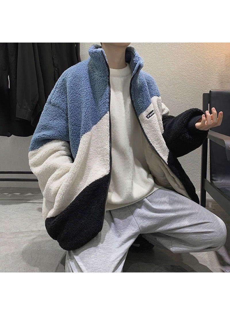 Generic - Casual Spring Autumn Sherpa Jacket for Men Coat Blue - Image 1