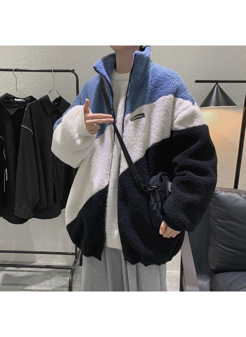 Generic - Casual Spring Autumn Sherpa Jacket for Men Coat Blue - Image 1