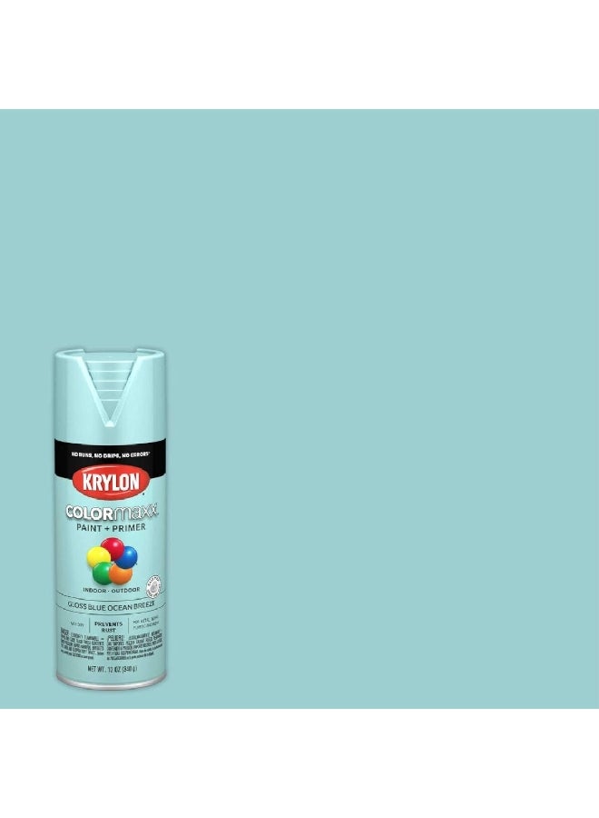 KRYLON Colormaxx Indoor and Outdoor Spray Paint and Primer Blue Ocean Breeze 12oz K05506007 - Image 2