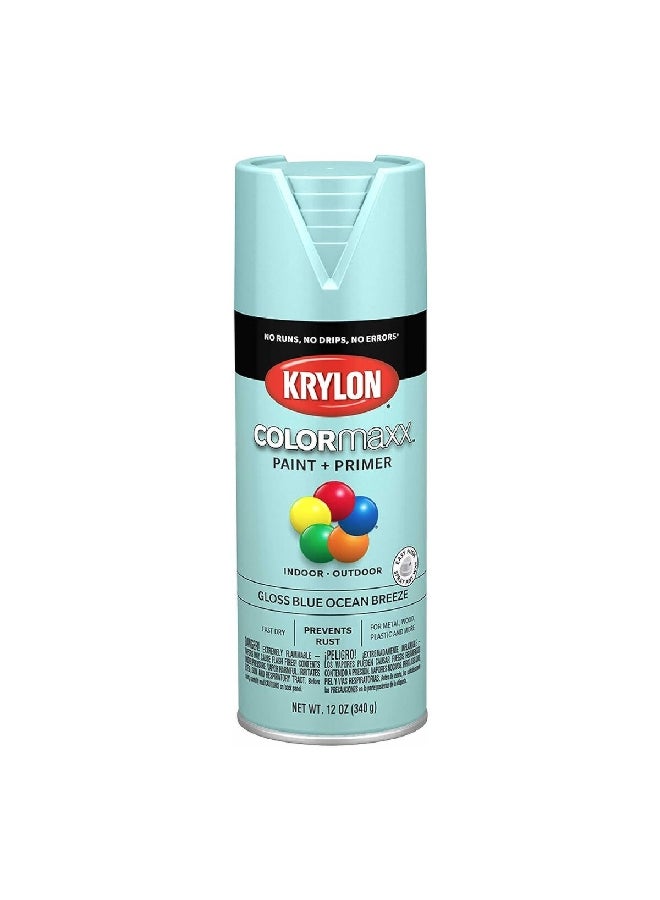 KRYLON Colormaxx Indoor and Outdoor Spray Paint and Primer Blue Ocean Breeze 12oz K05506007 - Image 1