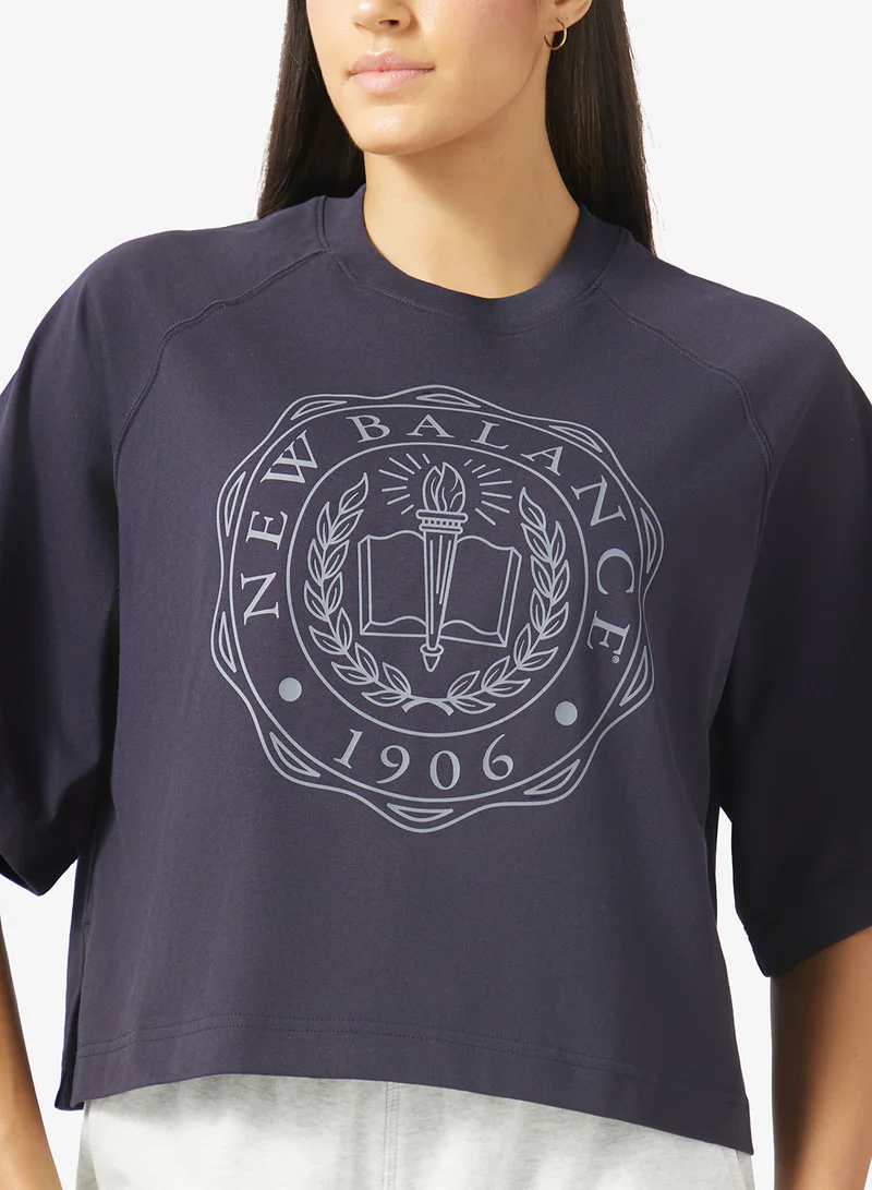 New Balance DARK NIGHT (DNT) Varsity Boxy T-Shirt for Women | Best Price UAE