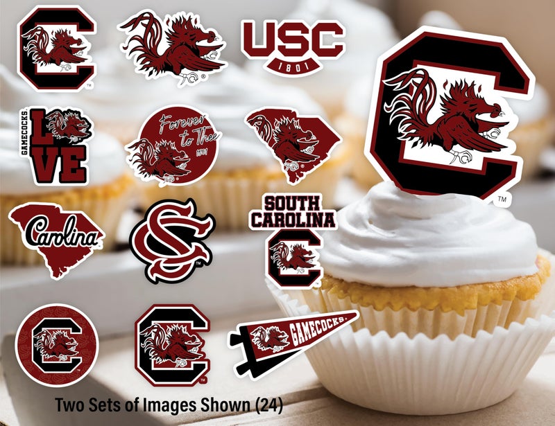 PartyKandy South Carolina Gamecocks Cupcake Toppers (24 Pcs) South Carolina University Party Supplies for Football  Birthday Gift  Graduation Party Decorations (South Carolina Gamecocks) - Image 4