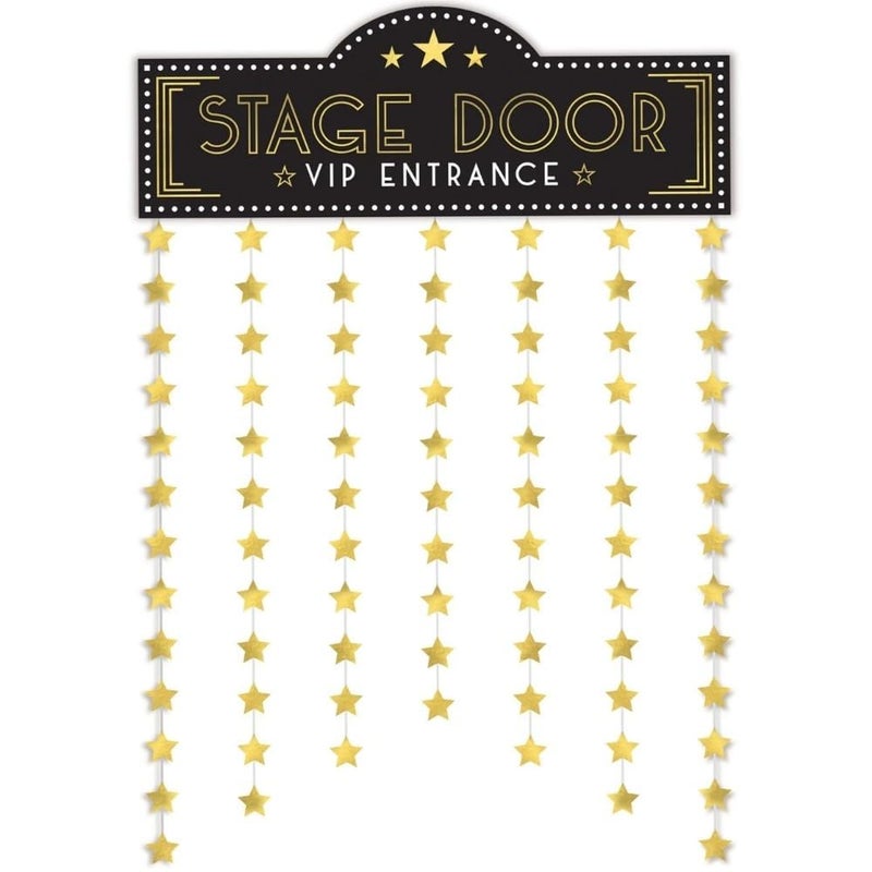 Amscan Glitz  Glam Decorative Door Curtain  39 x 5575 BlackGold 1 Pc