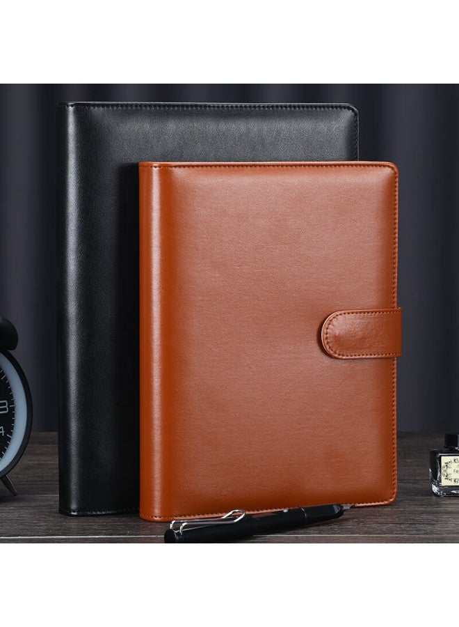 Longe Langjie Business Notebook With Detachable Buckle Loose-Leaf Notebook Removable Notebook Stationery Loose-Leaf Notepad Office Meeting Record Book Diary Customized Logo A5 Black - Image 4