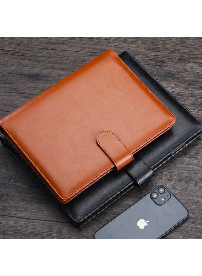 Longe Langjie Business Notebook With Detachable Buckle Loose-Leaf Notebook Removable Notebook Stationery Loose-Leaf Notepad Office Meeting Record Book Diary Customized Logo A5 Black - Image 3