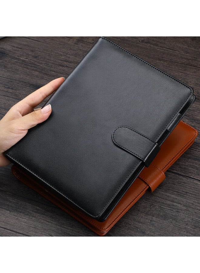 Longe Langjie Business Notebook With Detachable Buckle Loose-Leaf Notebook Removable Notebook Stationery Loose-Leaf Notepad Office Meeting Record Book Diary Customized Logo A5 Black - Image 5