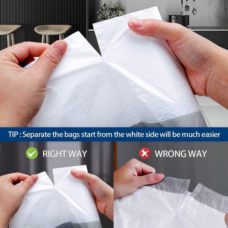 RayPard 120 Counts 2.6 Gallon Small Drawstring Trash Bags Garbage Bags by RayPard, Small Strong Plastic Bags fit 7.5-10 Liter Trash Can for Home Office Kitchen Bathroom Bedroom, White Waste Basket Liners - Image 3