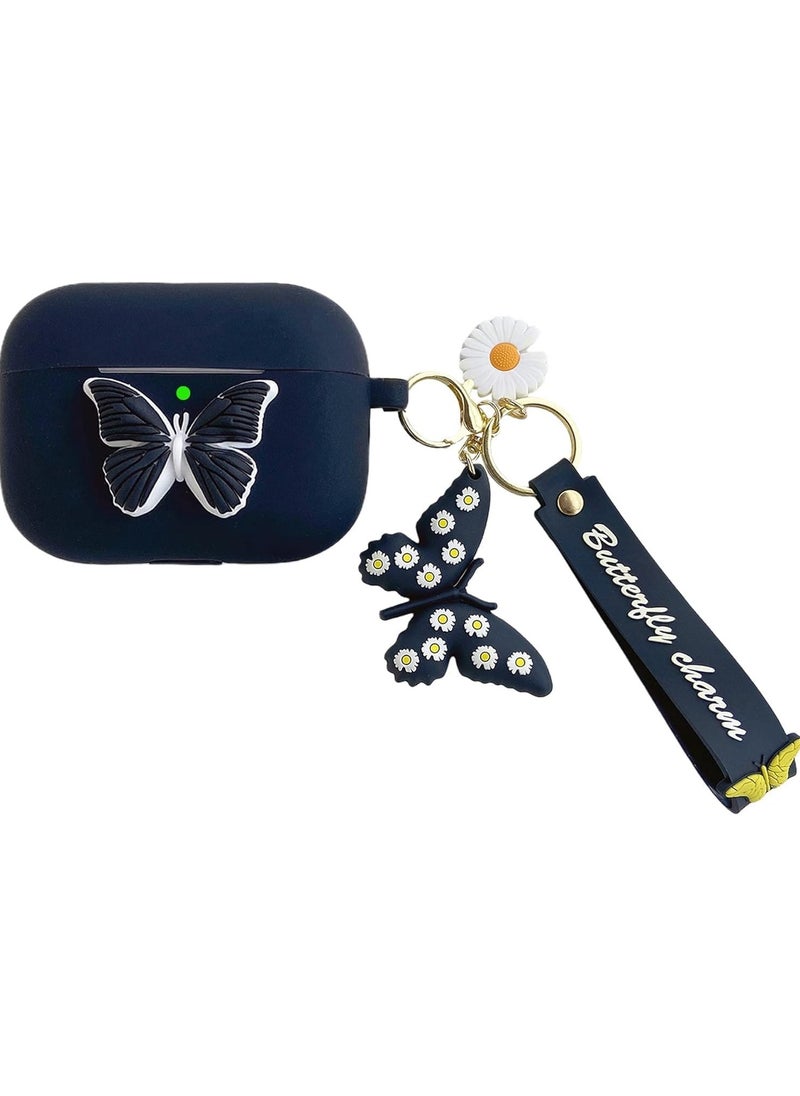 General - Butterfly Air Pods Pro 2 Case, Shock Resistant Silicone 3D Butterfly Case Keychain Women Girls Gift - Image 1
