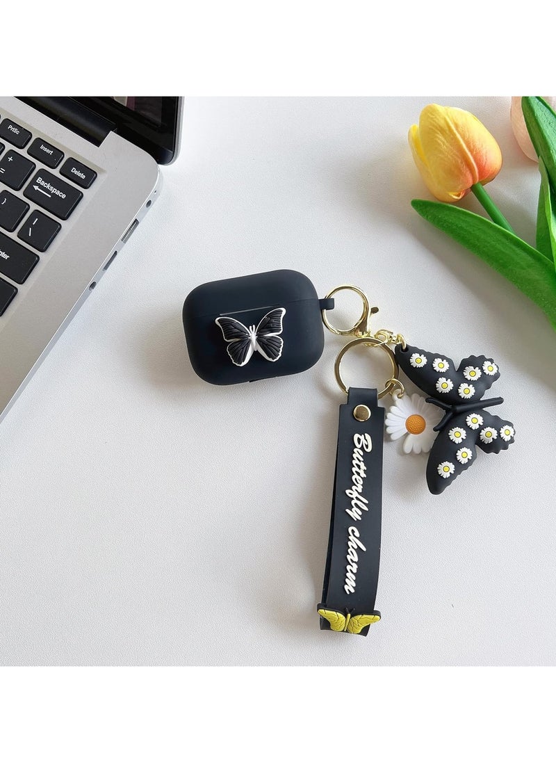 General - Butterfly Air Pods Pro 2 Case, Shock Resistant Silicone 3D Butterfly Case Keychain Women Girls Gift - Image 1