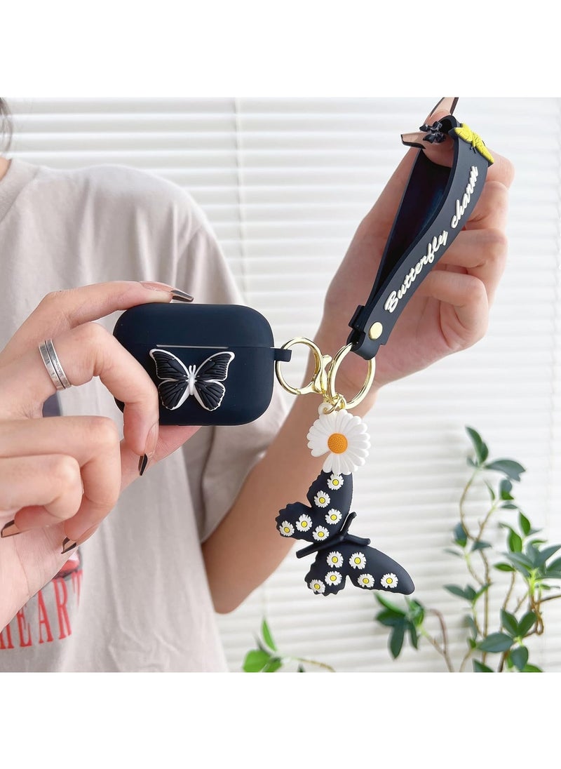General - Butterfly Air Pods Pro 2 Case, Shock Resistant Silicone 3D Butterfly Case Keychain Women Girls Gift - Image 1