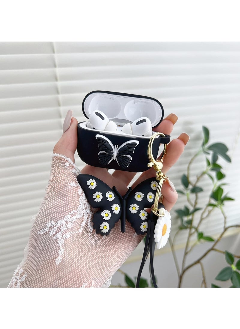 General - Butterfly Air Pods Pro 2 Case, Shock Resistant Silicone 3D Butterfly Case Keychain Women Girls Gift - Image 1