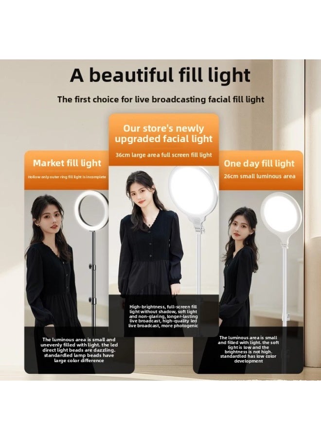 Generic - Full Screen Shadowless Surface Light Self-timer Short Video Live Special Desktop Floor Light Light Supplementary Light Full Screen Light-Specifications:[26cm Live Broadcast Beauty Three-light Set] Desktop Fill Light*2+floor Fill Light+chin Light - Image 1