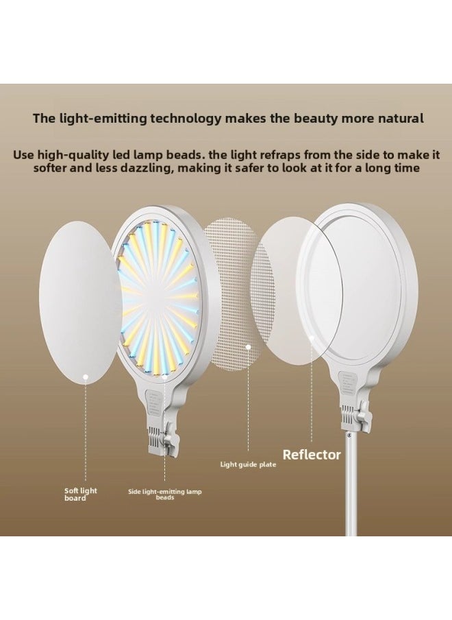 Generic - Full Screen Shadowless Surface Light Self-timer Short Video Live Special Desktop Floor Light Light Supplementary Light Full Screen Light-Specifications:[26cm Live Broadcast Beauty Three-light Set] Desktop Fill Light*2+floor Fill Light+chin Light - Image 1